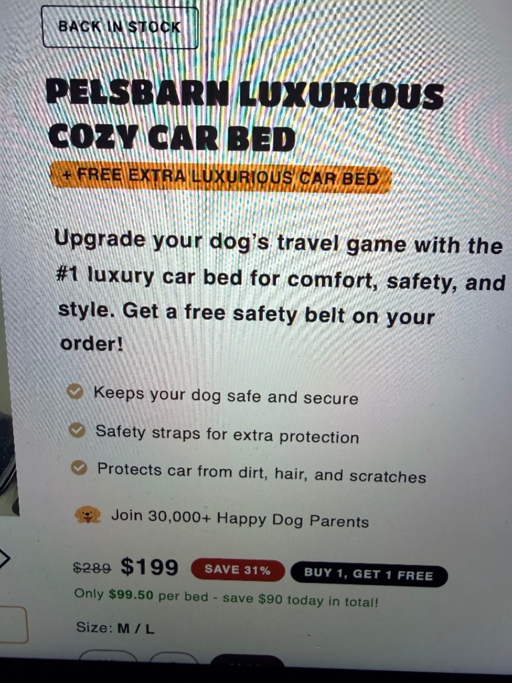 NWT Pelsbarn Luxurious Cozy Car Bed - XS - Picture 7 of 7